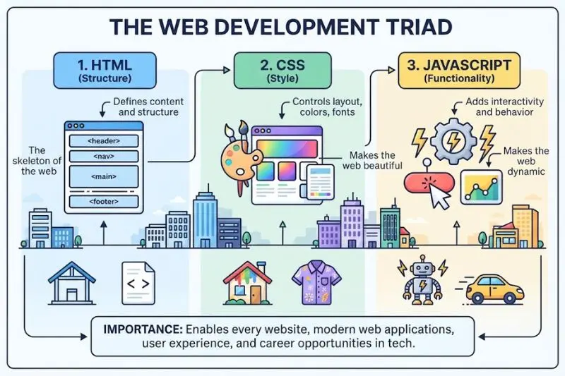 why are html, css, and javascript basics important